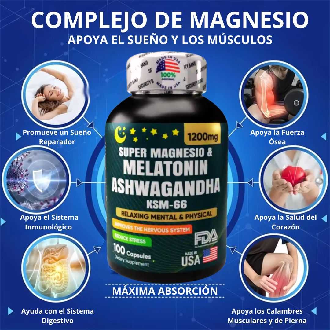 SUPER MAGNESIO Y MELATONIN ASHWAGANDHA